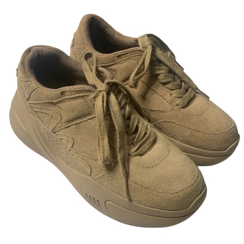 ZARA WOMAN Split leather platform sneakers